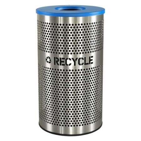 EX-CELL KAISER 33 gal Waste Receptacle, Blue, Stainless Steel VCR-33 PERF SS